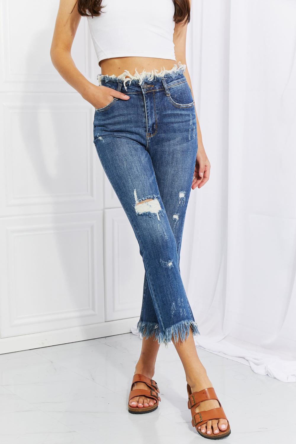 Bona Fide Fashion - Full Size Undone Chic Straight Leg Jeans - Women Fashion - Bona Fide Fashion