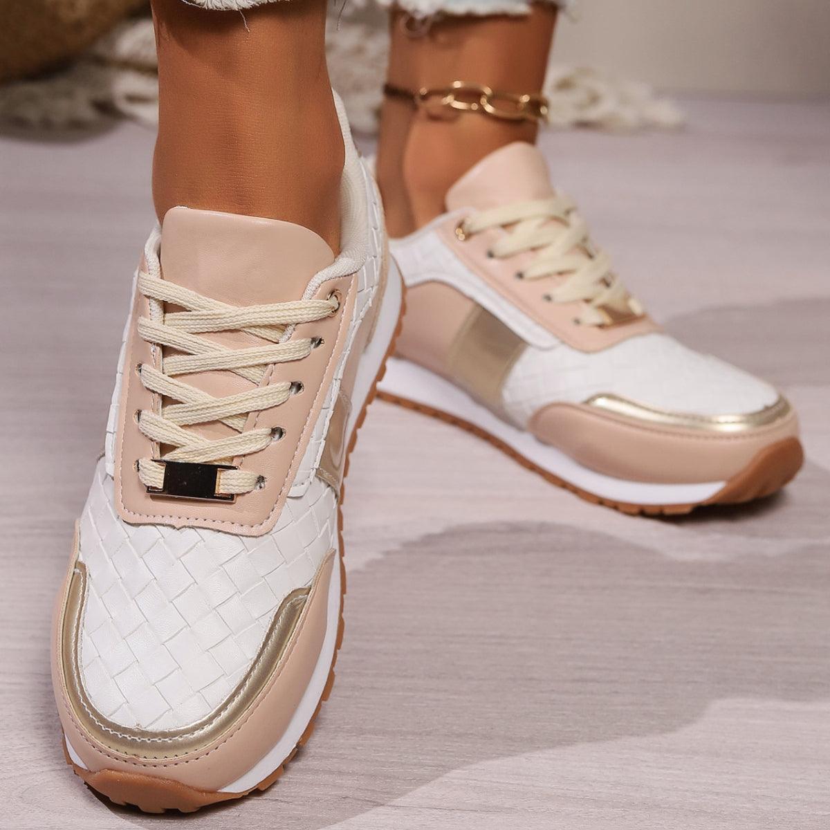 Bona Fide Fashion - Lace-Up PU Leather Sneakers - Women Fashion - Bona Fide Fashion