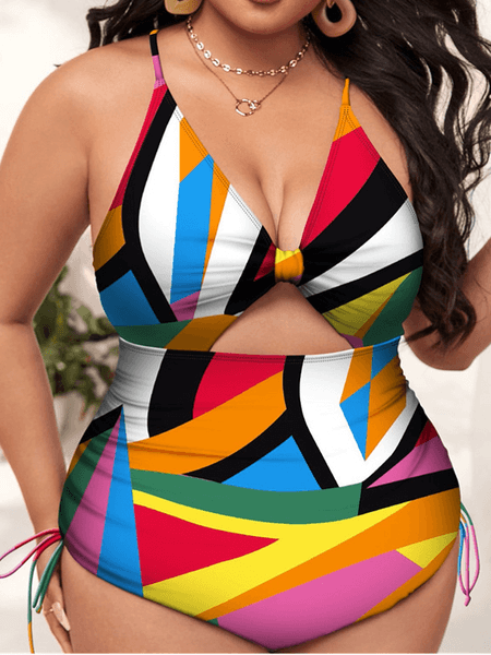 Bona Fide Fashion - Plus Size Swimwear One-piece Printed Bikini Swimsuit Summer Holiday - Women Fashion HW5C5ULS3Y - Bona Fide Fashion