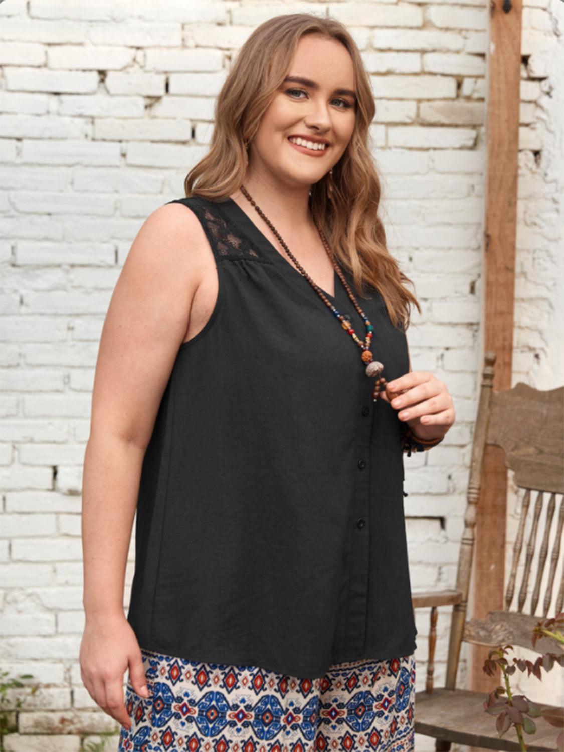 Bona Fide Fashion - Plus Size V-Neck Tank - Women Fashion - Bona Fide Fashion