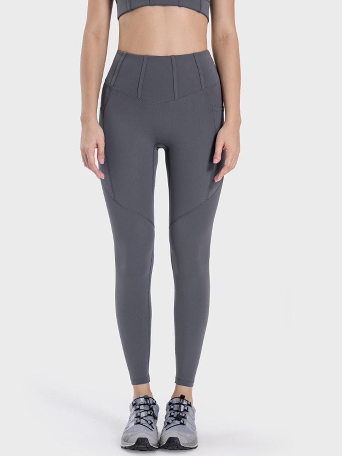 Bona Fide Fashion - Pocketed High Waist Active Leggings - Women Fashion - Bona Fide Fashion