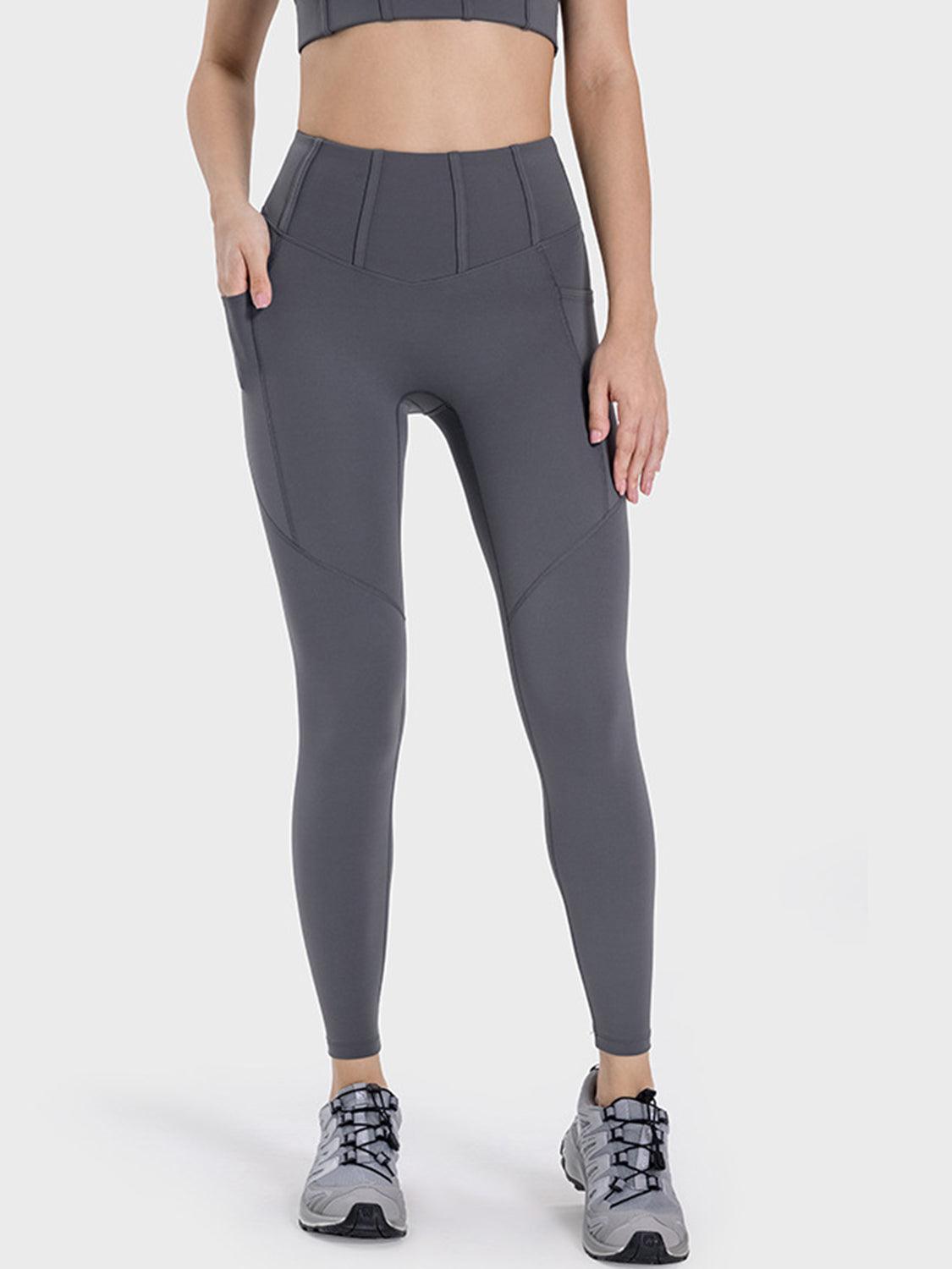 Bona Fide Fashion - Pocketed High Waist Active Leggings - Women Fashion - Bona Fide Fashion