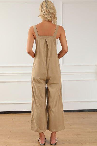 Bona Fide Fashion - Pocketed Wide Leg Overall - Women Fashion - Bona Fide Fashion