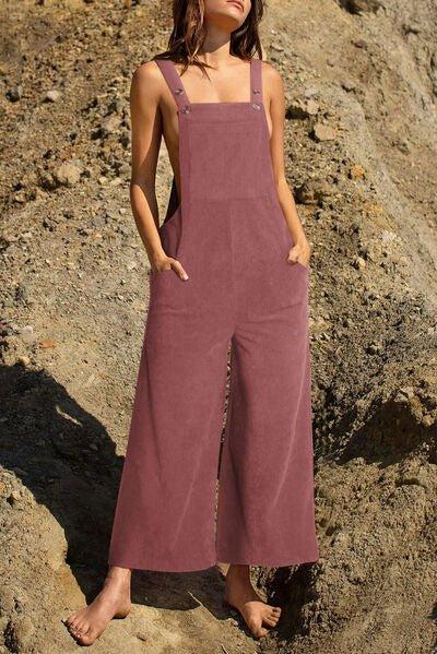 Bona Fide Fashion - Pocketed Wide Leg Overall - Women Fashion - Bona Fide Fashion