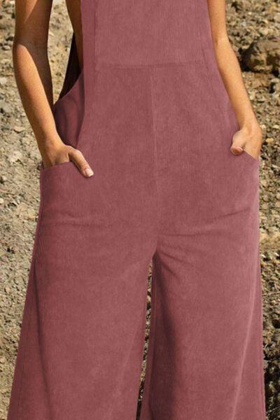 Bona Fide Fashion - Pocketed Wide Leg Overall - Women Fashion - Bona Fide Fashion