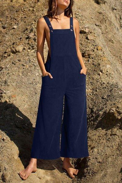 Bona Fide Fashion - Pocketed Wide Leg Overall - Women Fashion - Bona Fide Fashion