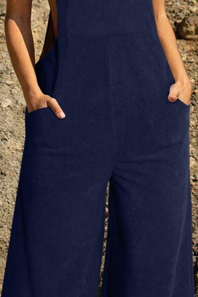 Bona Fide Fashion - Pocketed Wide Leg Overall - Women Fashion - Bona Fide Fashion