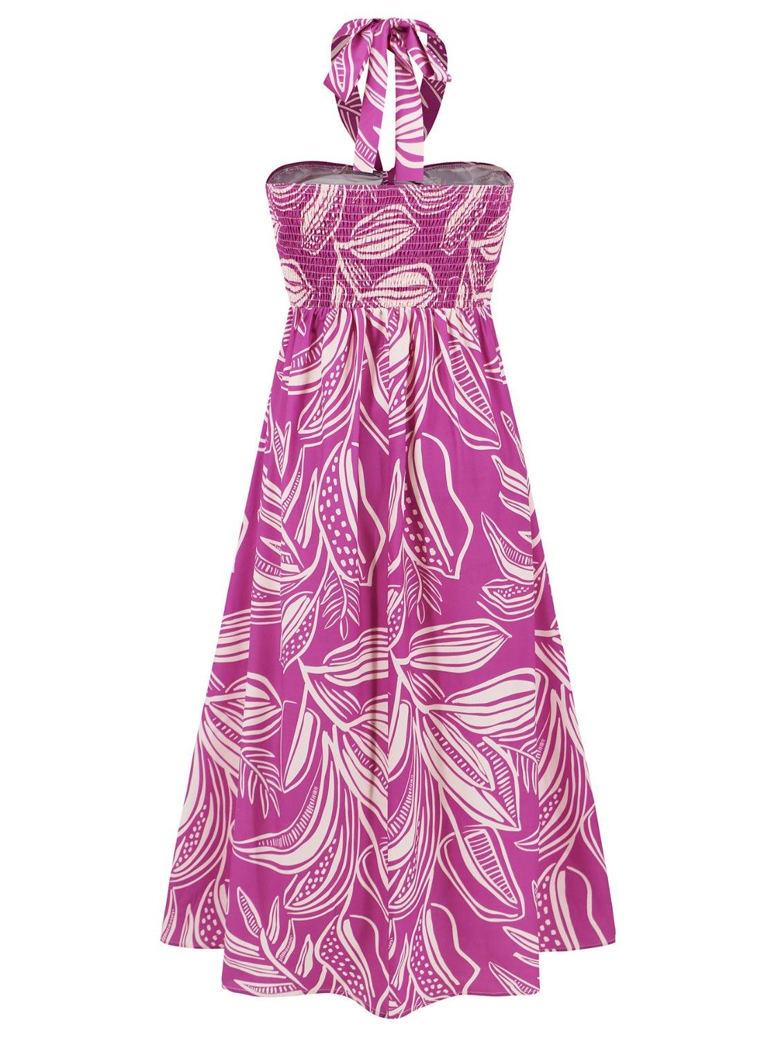 Bona Fide Fashion - Printed Halter Neck Midi Cami Dress - Women Fashion - Bona Fide Fashion
