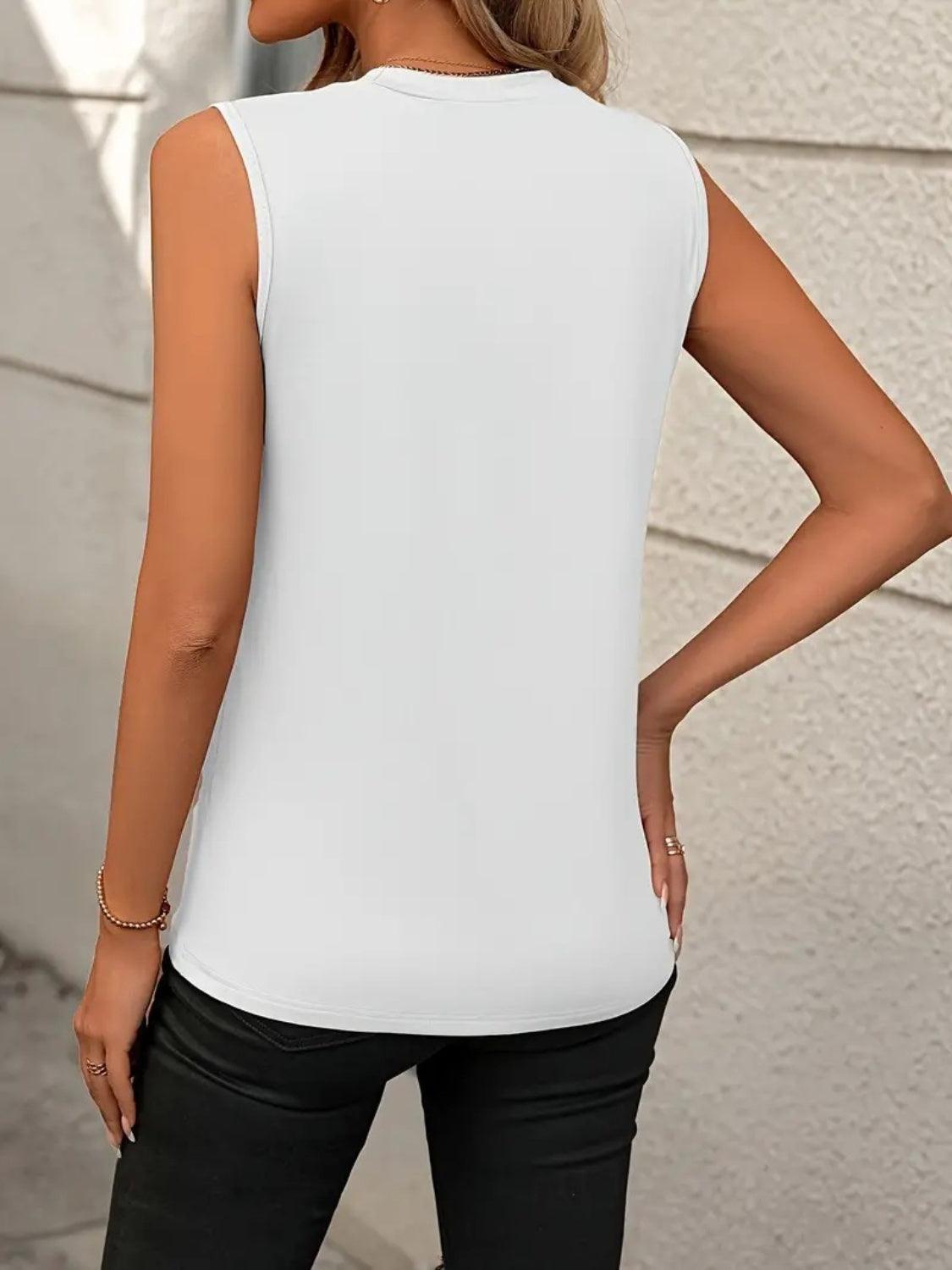 Bona Fide Fashion - Round Neck Sleeveless Tank - Women Fashion - Bona Fide Fashion