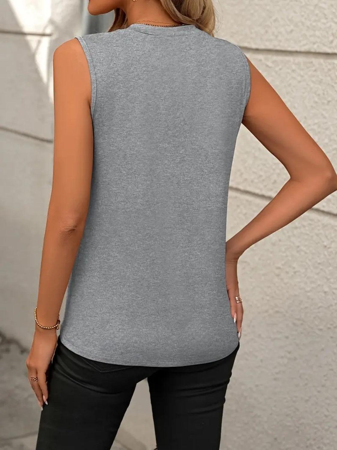 Bona Fide Fashion - Round Neck Sleeveless Tank - Women Fashion - Bona Fide Fashion