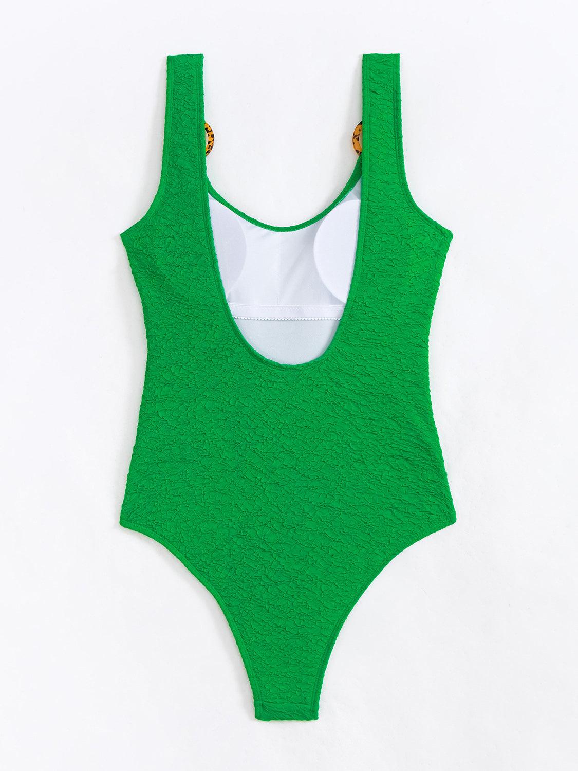 Bona Fide Fashion - Scoop Neck Wide Strap One-Piece Swimwear - Women Fashion - Bona Fide Fashion