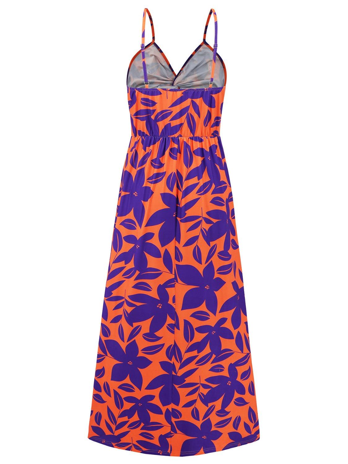 Bona Fide Fashion - Twisted Printed V-Neck Cami Dress - Women Fashion - Bona Fide Fashion
