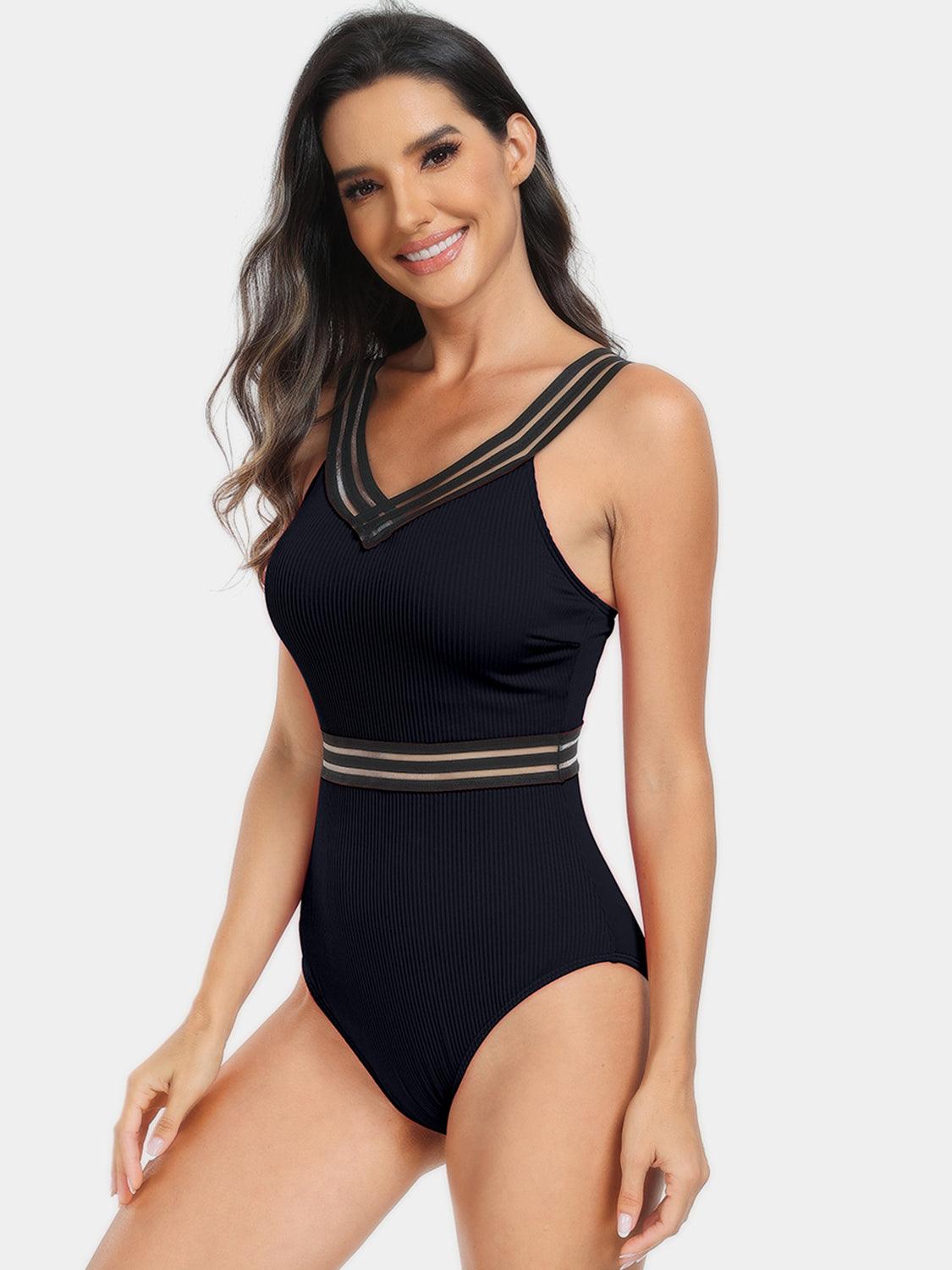 Bona Fide Fashion - V-Neck One-Piece Swimwear - Women Fashion - Bona Fide Fashion