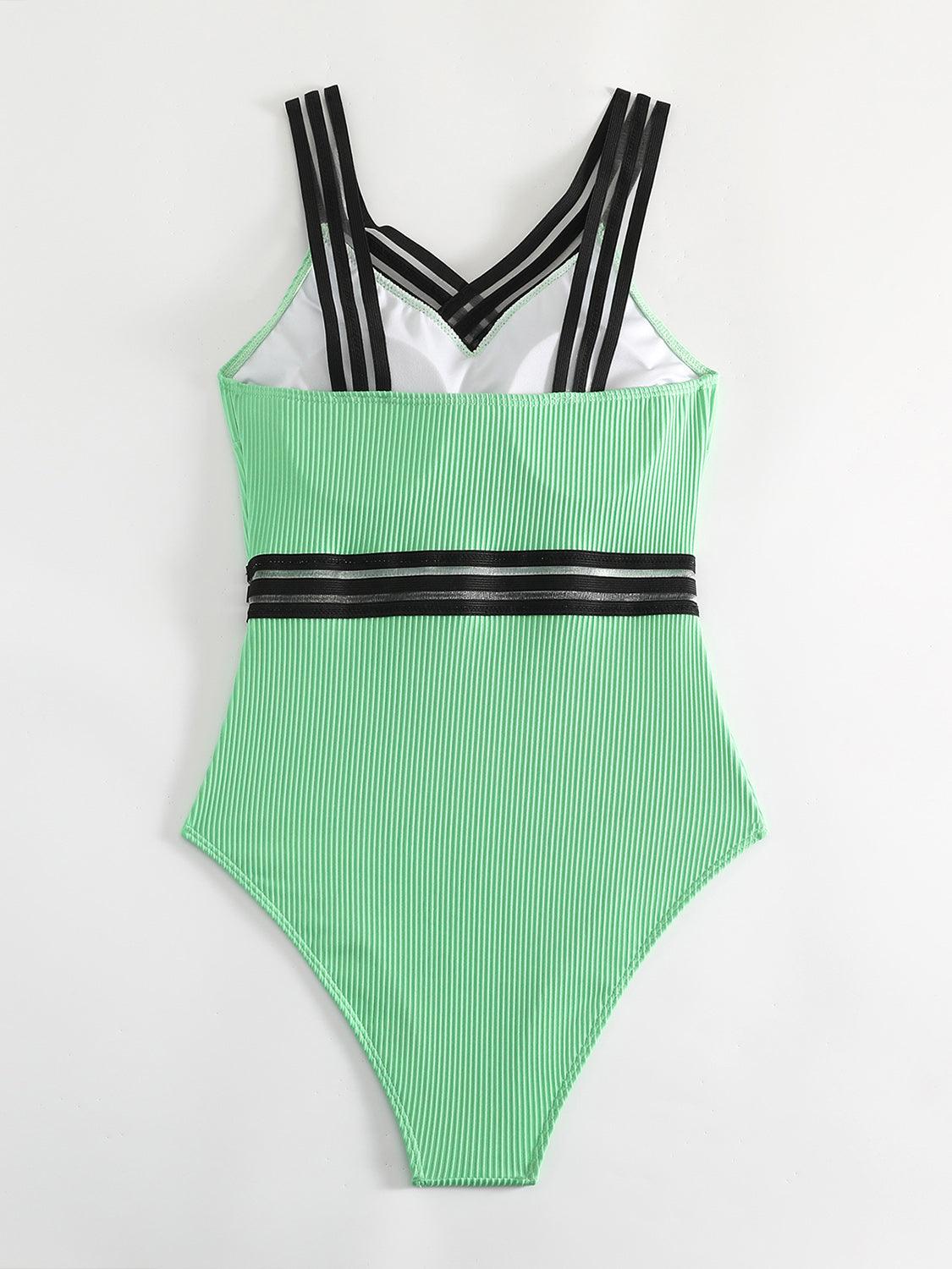 Bona Fide Fashion - V-Neck One-Piece Swimwear - Women Fashion - Bona Fide Fashion