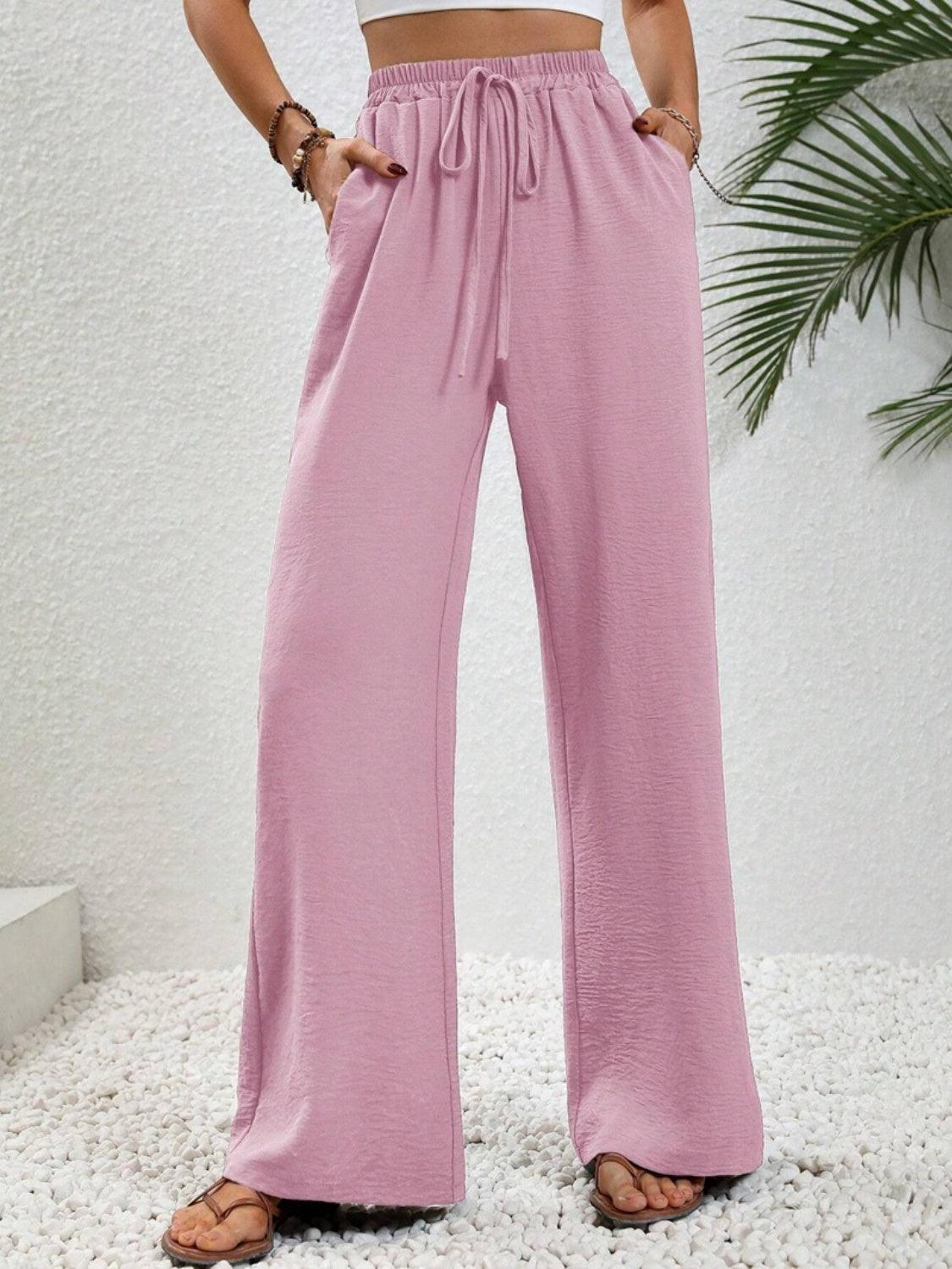 Bona Fide Fashion - Wide Leg Drawstring Pants - Women Fashion - Bona Fide Fashion