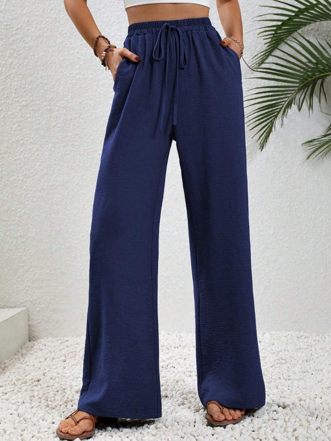 Bona Fide Fashion - Wide Leg Drawstring Pants - Women Fashion - Bona Fide Fashion