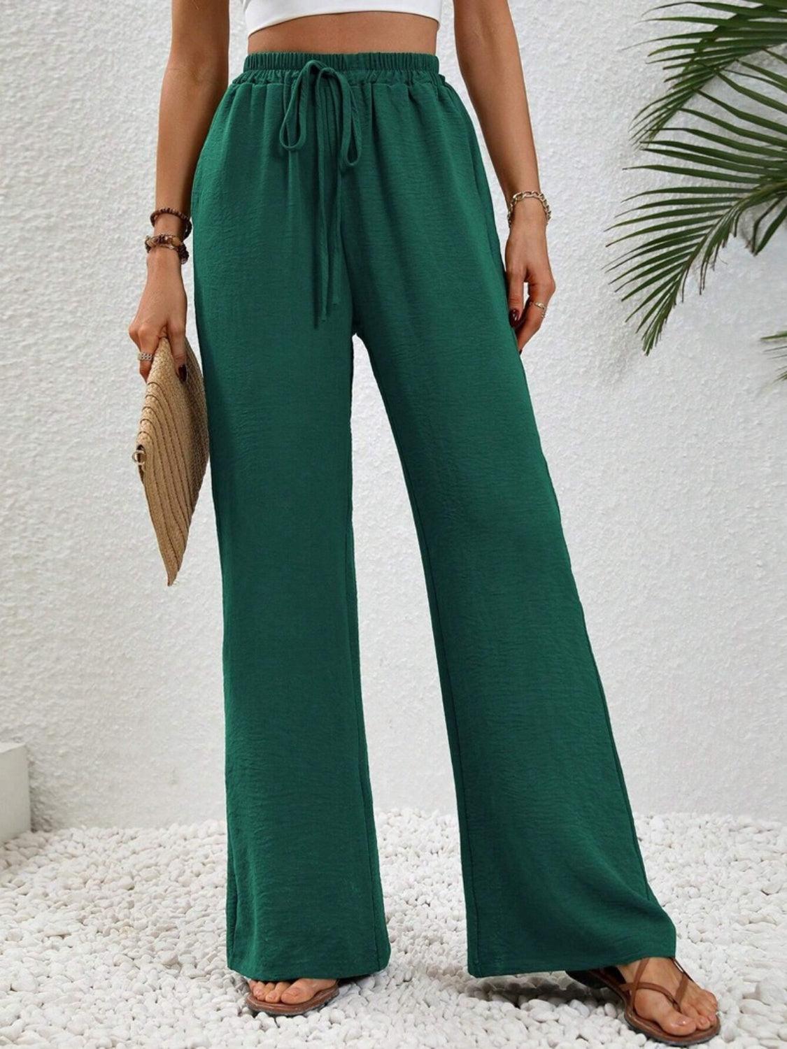 Bona Fide Fashion - Wide Leg Drawstring Pants - Women Fashion - Bona Fide Fashion