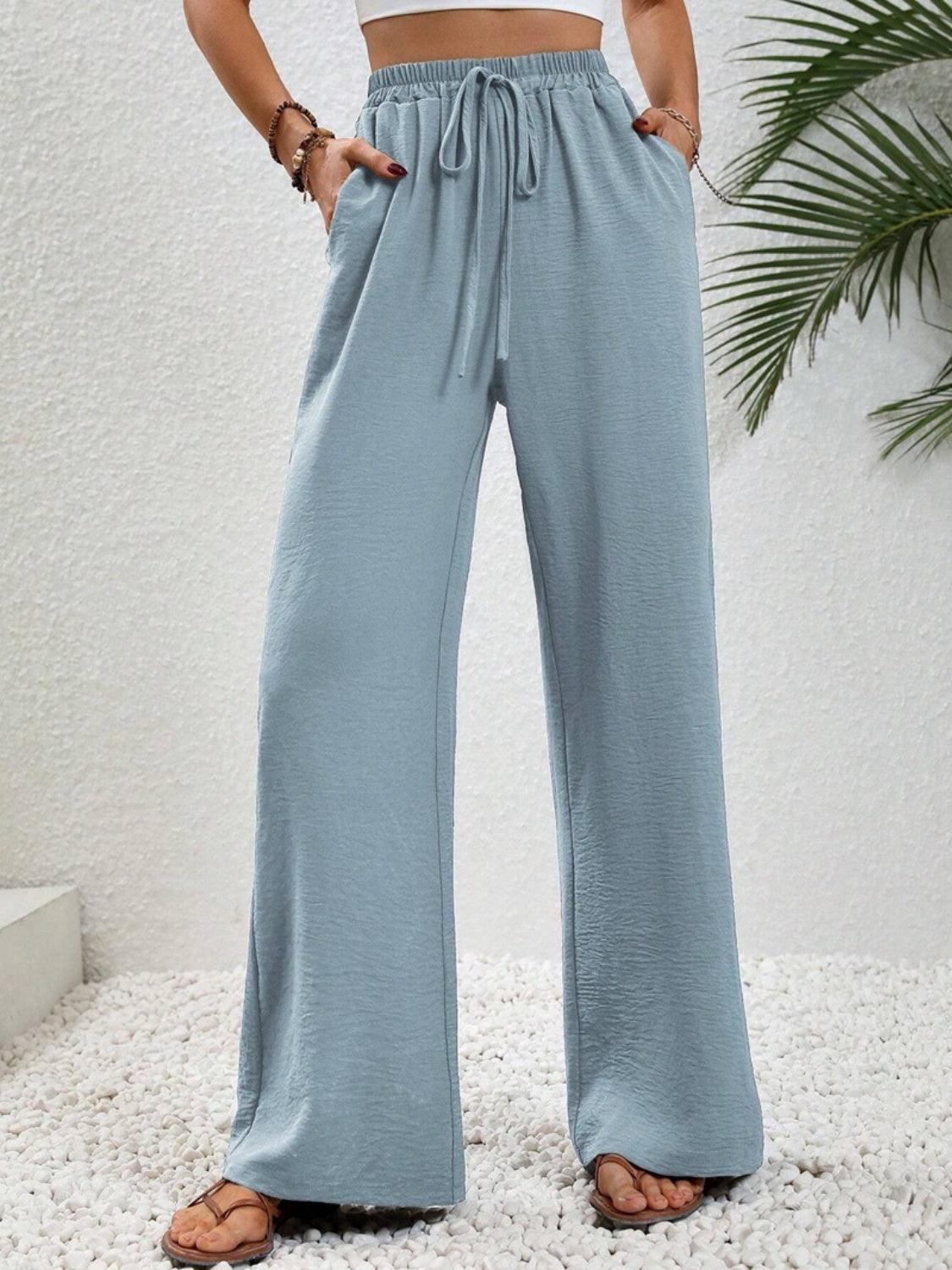 Bona Fide Fashion - Wide Leg Drawstring Pants - Women Fashion - Bona Fide Fashion