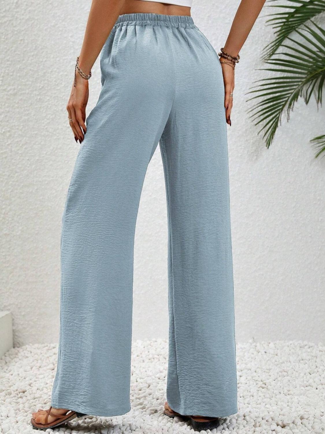 Bona Fide Fashion - Wide Leg Drawstring Pants - Women Fashion - Bona Fide Fashion