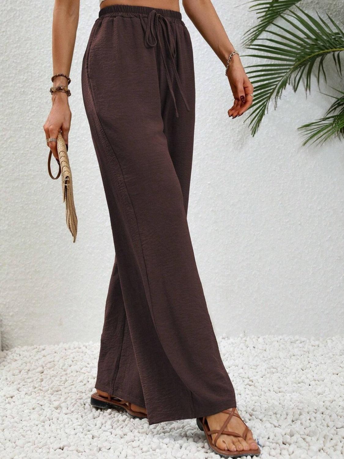 Bona Fide Fashion - Wide Leg Drawstring Pants - Women Fashion - Bona Fide Fashion