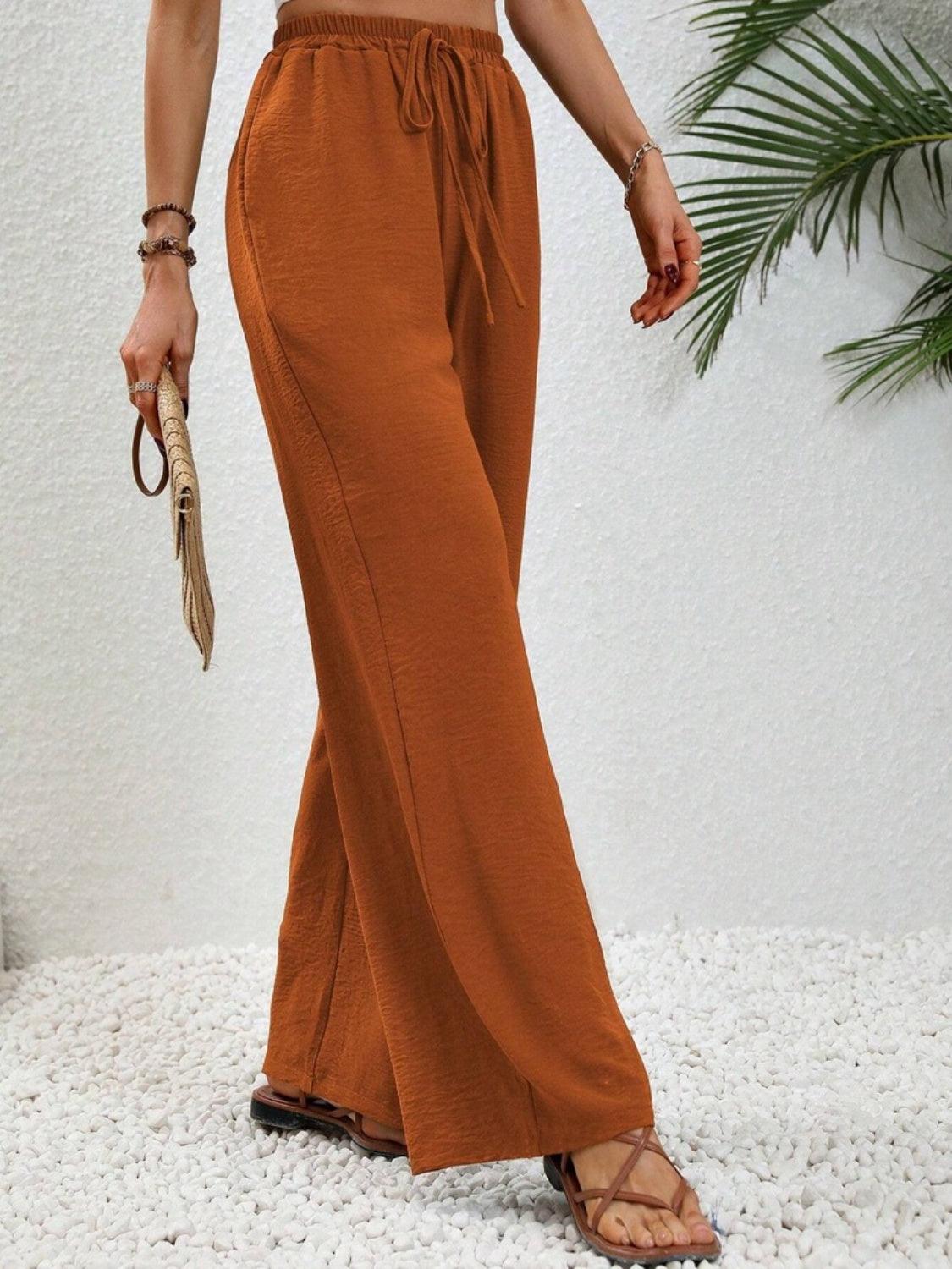 Bona Fide Fashion - Wide Leg Drawstring Pants - Women Fashion - Bona Fide Fashion