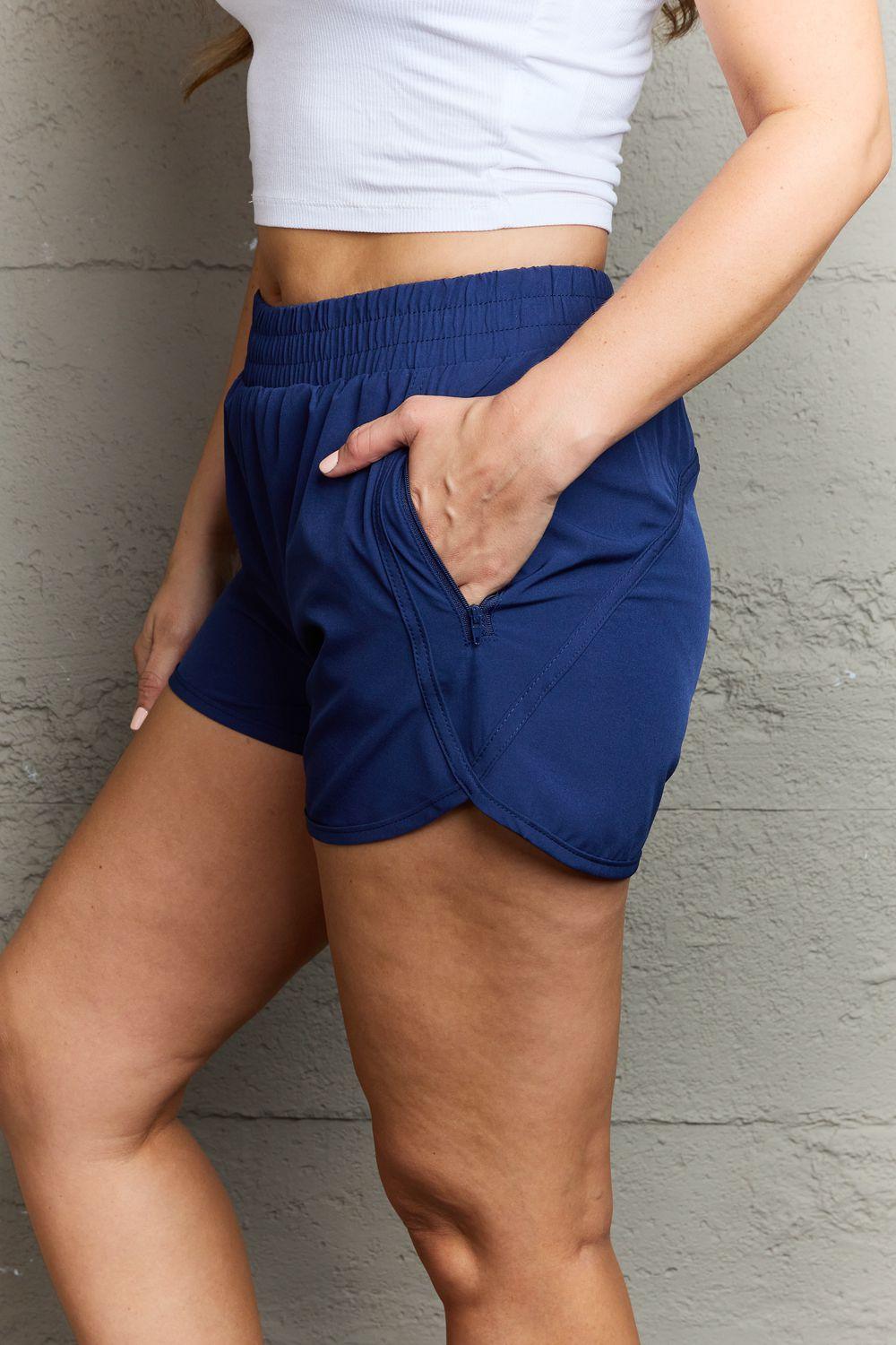 Bona Fide Fashion - Zipper Pocket Detail Active Shorts - Women Fashion - Bona Fide Fashion