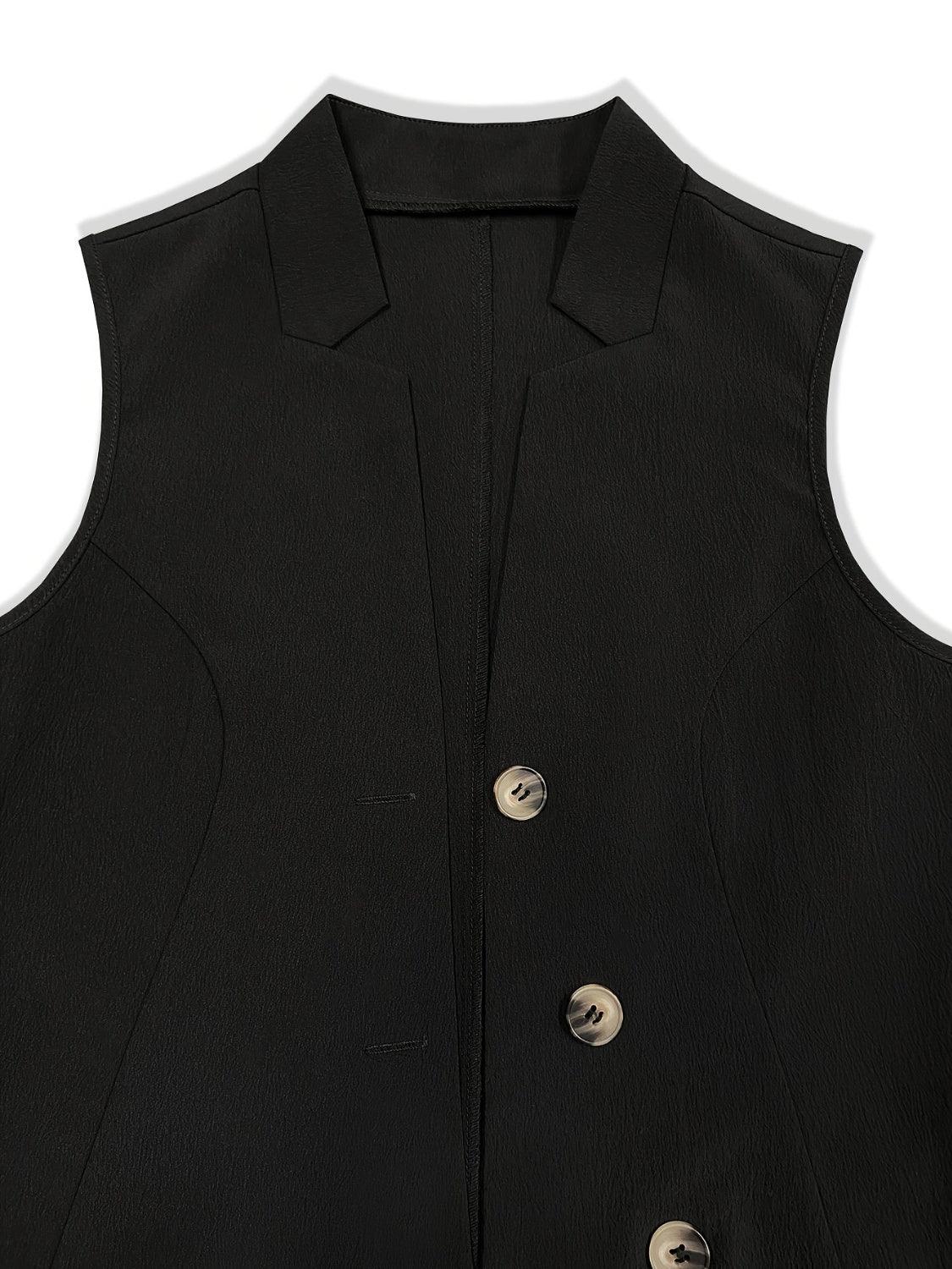 Button Up Surplice Vest - Bona Fide Fashion