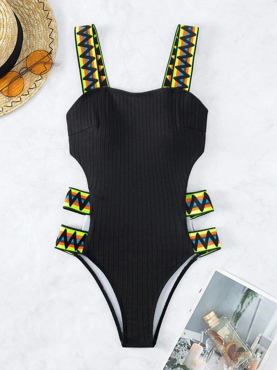 Bona Fide Fashion - Cutout Wide Strap One-Piece Swimwear - Women Fashion - Bona Fide Fashion