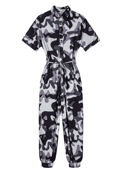 Camo Loose-Fitting Jumpsuit HFL77F6R42 - Bona Fide Fashion