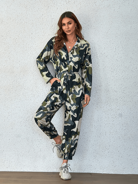 Casual Camouflage Jumpsuit H77VATSLHN - Bona Fide Fashion