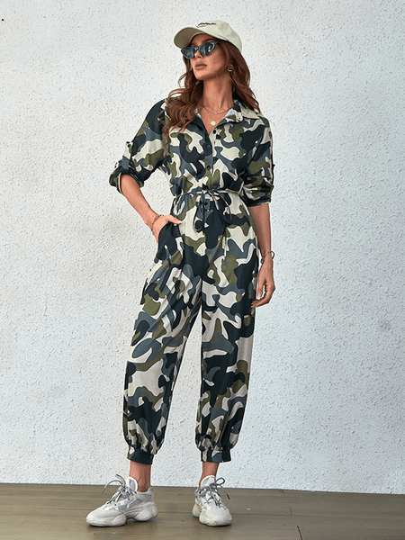 Casual Camouflage Jumpsuit H77VATSLHN - Bona Fide Fashion