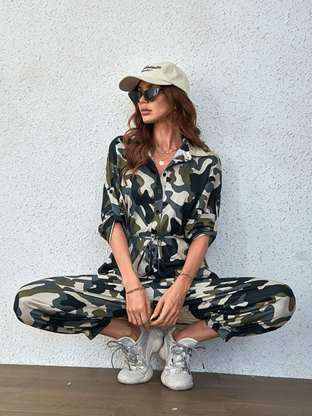 Casual Camouflage Jumpsuit H77VATSLHN - Bona Fide Fashion