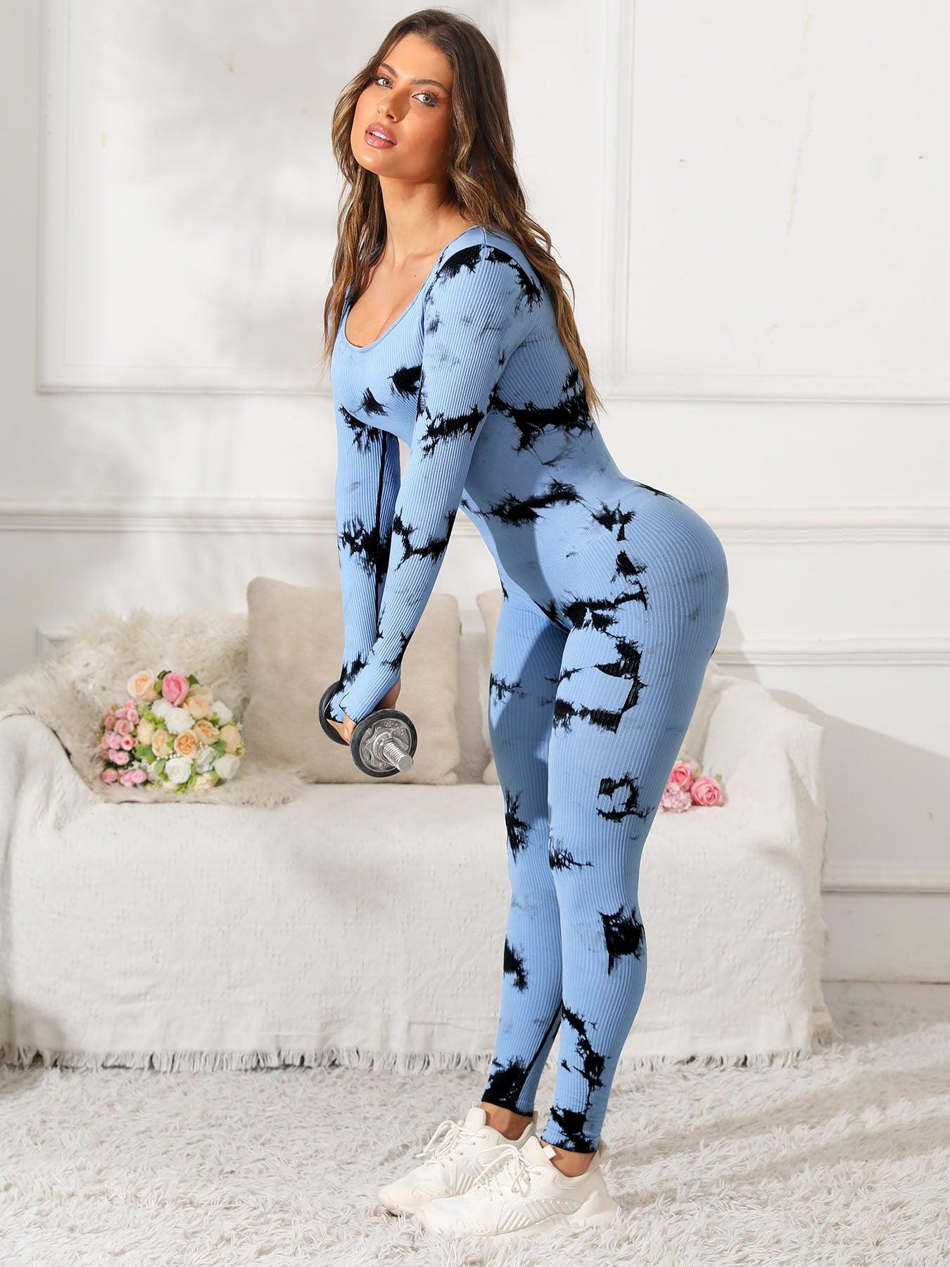 Scoop Neck Long Sleeve Active Jumpsuit - Bona Fide Fashion