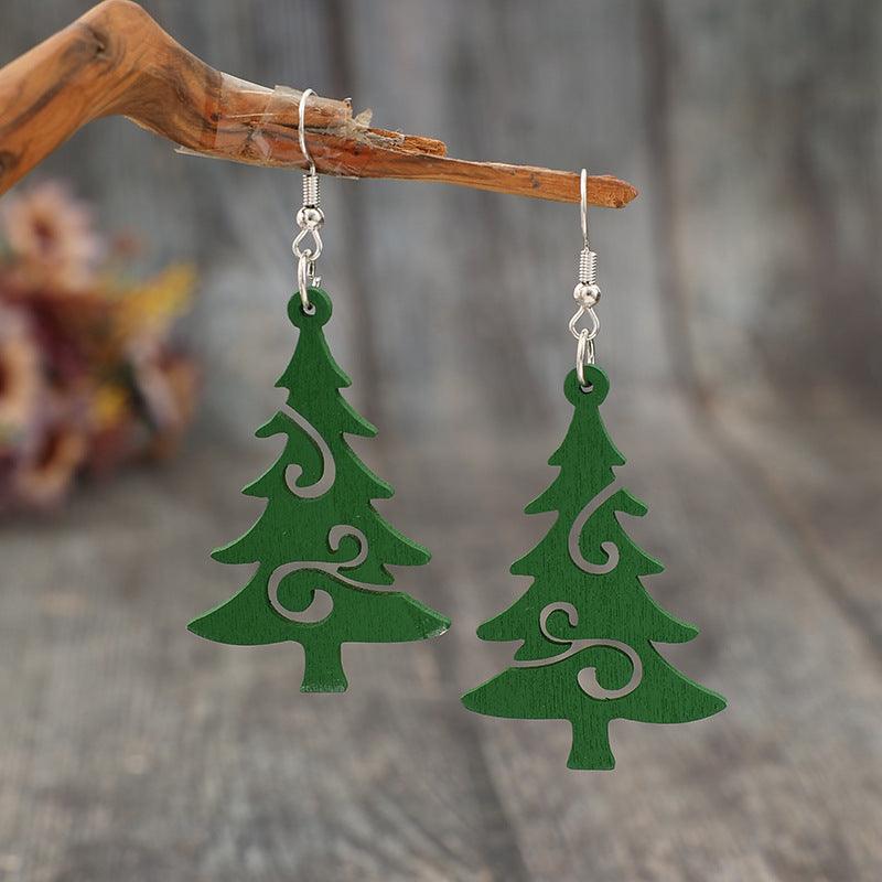 Christmas Tree Wooden Earrings - Bona Fide Fashion