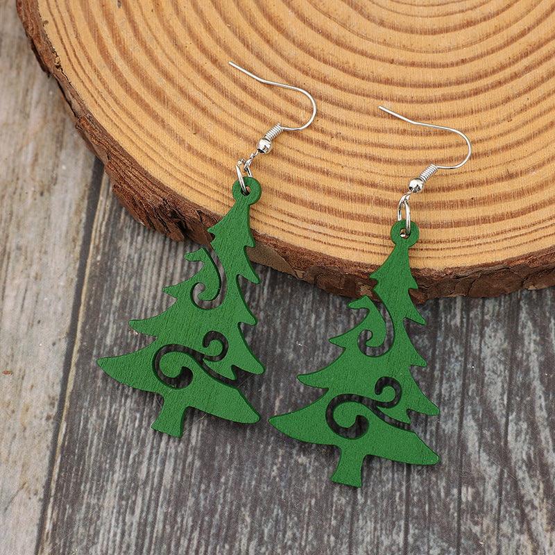 Christmas Tree Wooden Earrings - Bona Fide Fashion