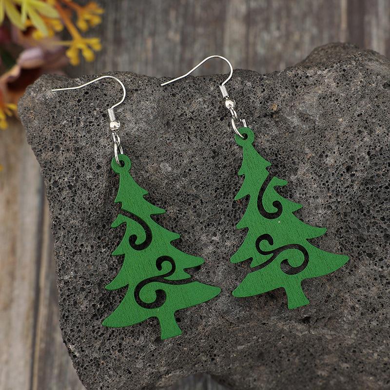 Christmas Tree Wooden Earrings - Bona Fide Fashion