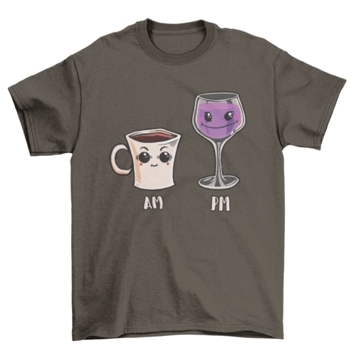 Coffee wine t-shirt desig - Bona Fide Fashion