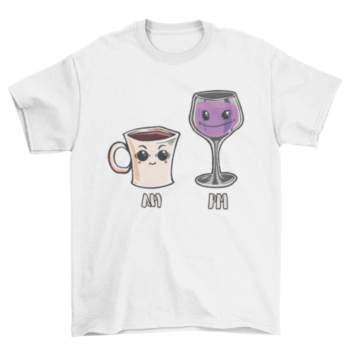 Coffee wine t-shirt desig - Bona Fide Fashion