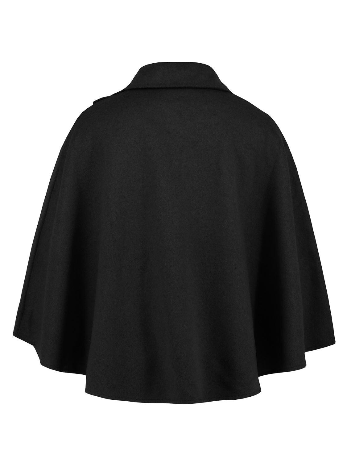 Collared Neck Cropped Cape - Bona Fide Fashion