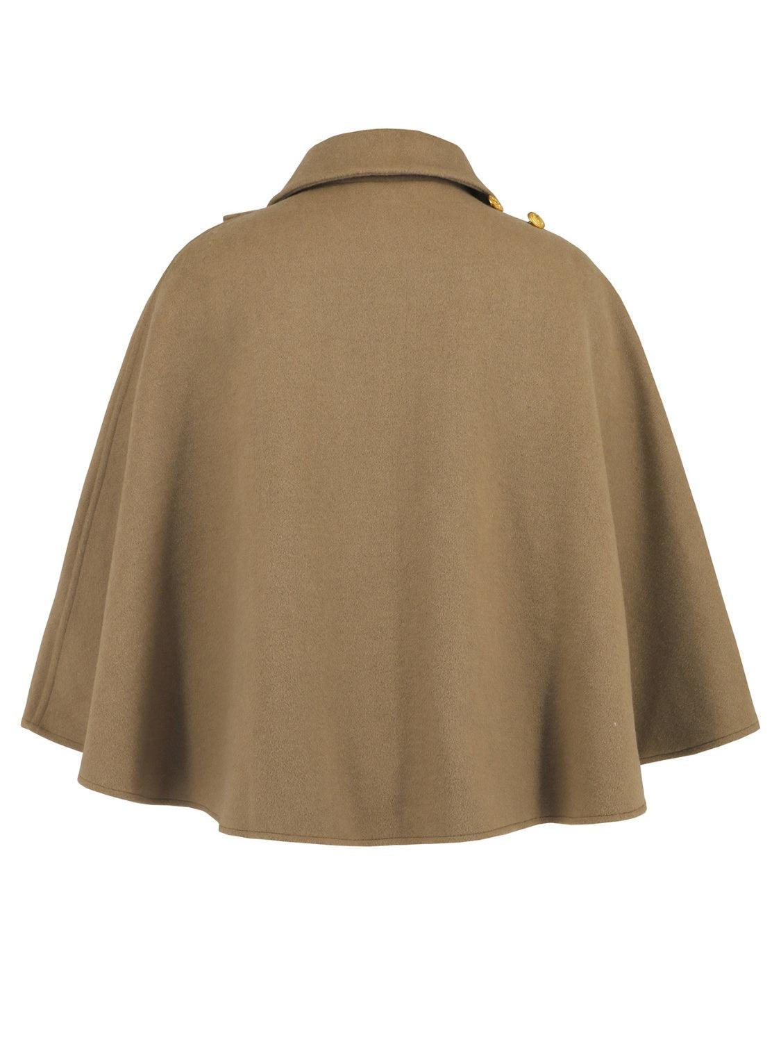 Collared Neck Cropped Cape - Bona Fide Fashion