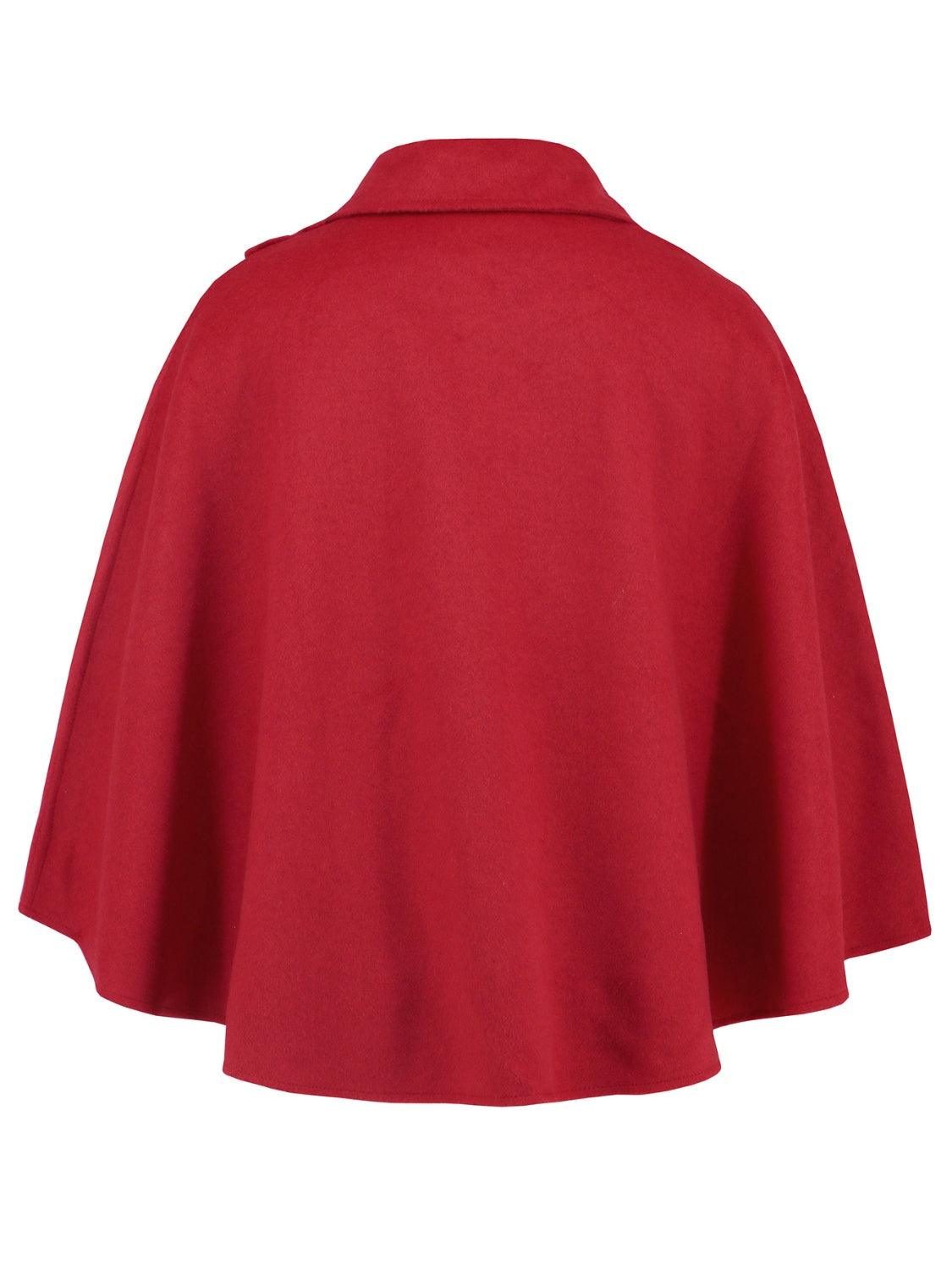 Collared Neck Cropped Cape - Bona Fide Fashion