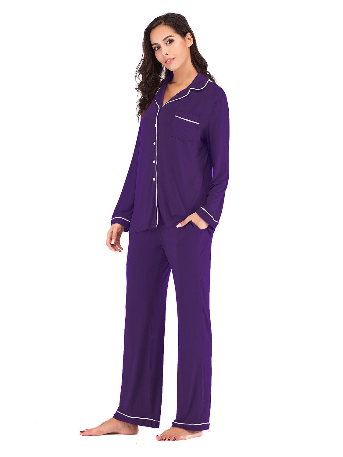 Collared Neck Long Sleeve Loungewear Set with Pockets - Bona Fide Fashion