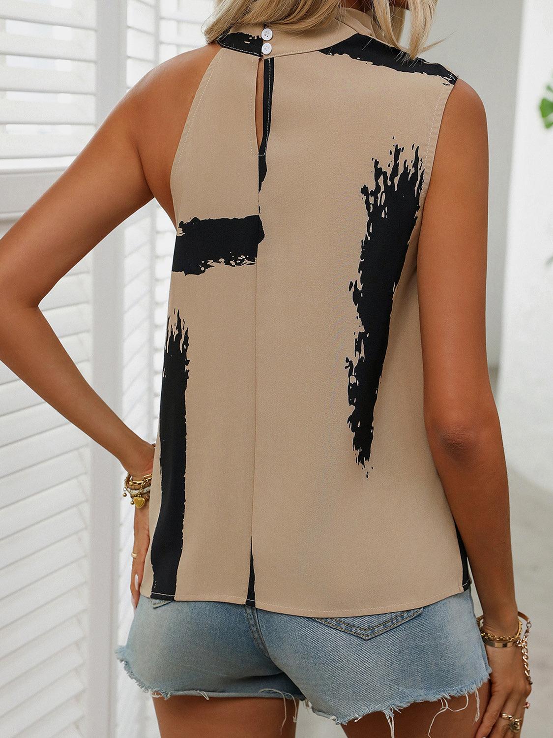 Cowl Neck Sleeveless Blouse - Bona Fide Fashion