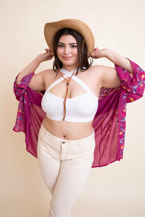 Cross Front Bralette Plus Size - Bona Fide Fashion