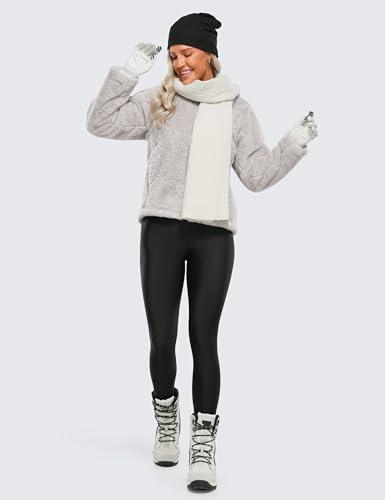 CRZ YOGA Womens Thermal Fleece Lined Leggings 25'' - Winter Warm Thick Soft High Waisted Workout Hiking Pants Yoga Tights Black Large - Bona Fide Fashion