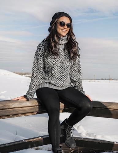 CRZ YOGA Womens Thermal Fleece Lined Leggings 25'' - Winter Warm Thick Soft High Waisted Workout Hiking Pants Yoga Tights Black Large - Bona Fide Fashion