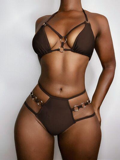 Bona Fide Fashion - Cutout Halter Neck Two-Piece Bikini Set - Women Fashion - Bona Fide Fashion