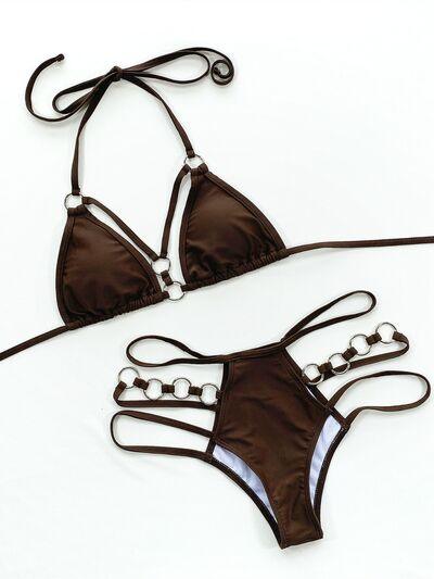 Bona Fide Fashion - Cutout Halter Neck Two-Piece Bikini Set - Women Fashion - Bona Fide Fashion