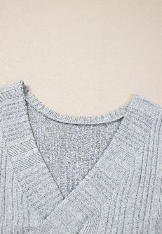 Crossover Backless Long Sleeve Knit Top