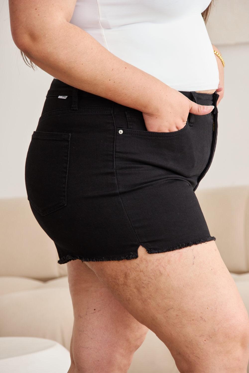 Bona Fide Fashion - Full Size Tummy Control High Waist Denim Shorts - Women Fashion - Bona Fide Fashion